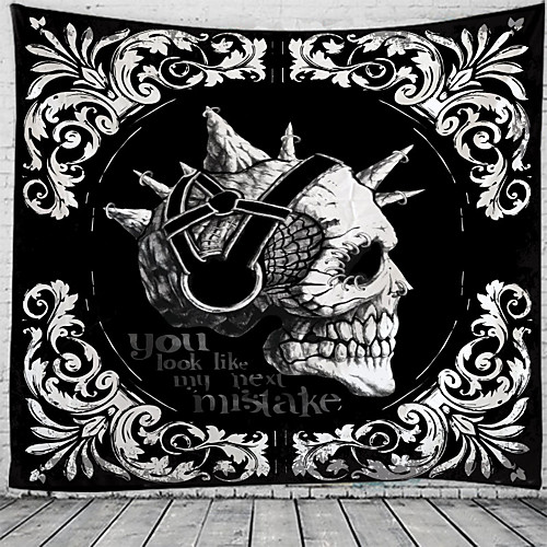 

Halloween Party Holiday Wall Tapestry Art Decor Blanket Curtain Picnic Tablecloth Hanging Home Bedroom Living Room Dorm Decoration Psychedelic Skull Skeleton Haunted Scary Polyester