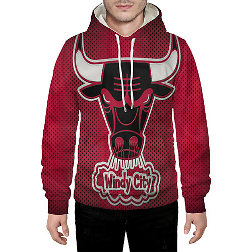 

Men's Daily Pullover Hoodie Sweatshirt 3D Graphic Animal Hooded Basic Hoodies Sweatshirts Long Sleeve Wine