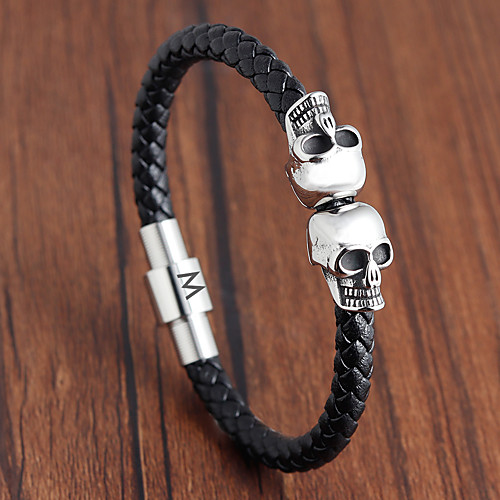 

Personalized Customized Bracelet Titanium Steel Skull Gift Daily irregular 1pcs Silver / Laser Engraving