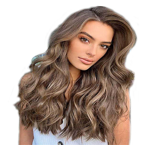 

Synthetic Wig Curly Body Wave Middle Part Wig Long Dark Brown Synthetic Hair 26 inch Women's Fashionable Design Romantic Dark Brown