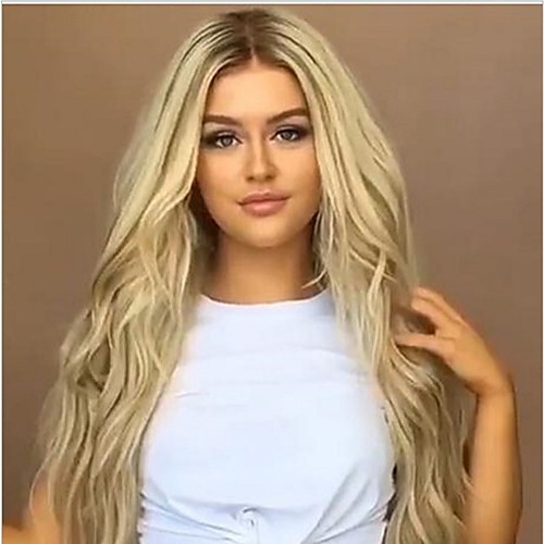 

Synthetic Wig Body Wave Middle Part Wig Long Very Long Light Brown Synthetic Hair 65 inch Women's Party Highlighted / Balayage Hair Middle Part Brown