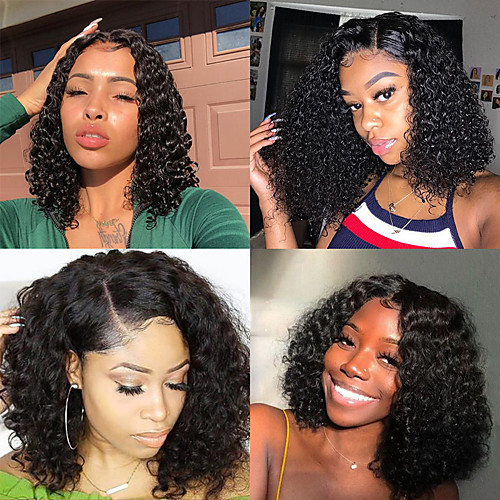 

Synthetic Wig Afro Curly Side Part Wig Short Long Black Synthetic Hair 65 inch Women's Fashionable Design Party Middle Part Black