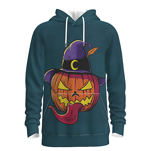 

Men's Pullover Hoodie Sweatshirt Graphic Character Halloween Weekend 3D Print Casual Halloween Hoodies Sweatshirts Blue