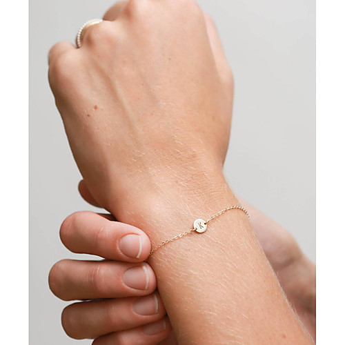 

Women's Chain Bracelet Geometrical Letter Simple Basic Titanium Steel Bracelet Jewelry Gold For Gift Daily