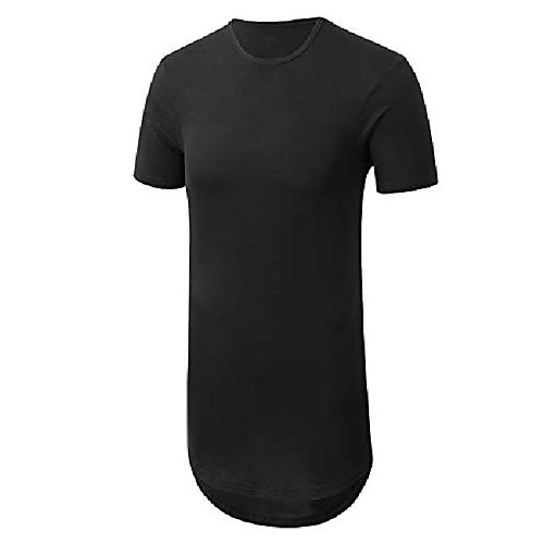 

men's basic hipster longline drop tail t-shirts 2xl black