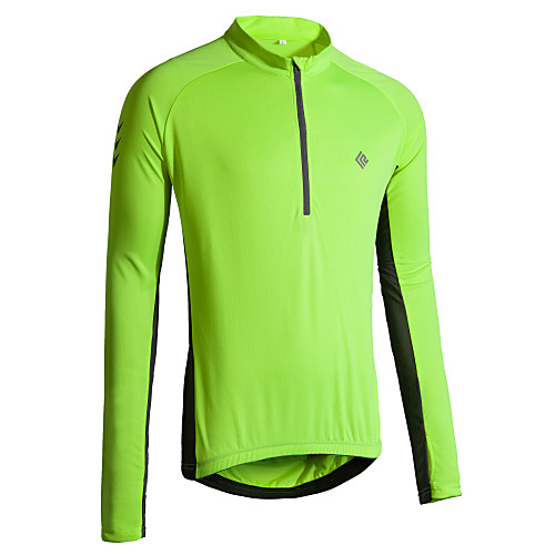 

KORAMAN Men's Long Sleeve Cycling Jersey Winter Polyester Red Blue Green Solid Color Bike Jersey Top Mountain Bike MTB Road Bike Cycling Breathable Quick Dry Reflective Strips Sports Clothing Apparel