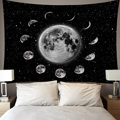 

Wall Tapestry Art Decor Blanket Curtain Picnic Tablecloth Hanging Home Bedroom Living Room Dorm Decoration Polyester Moon Moon Stars