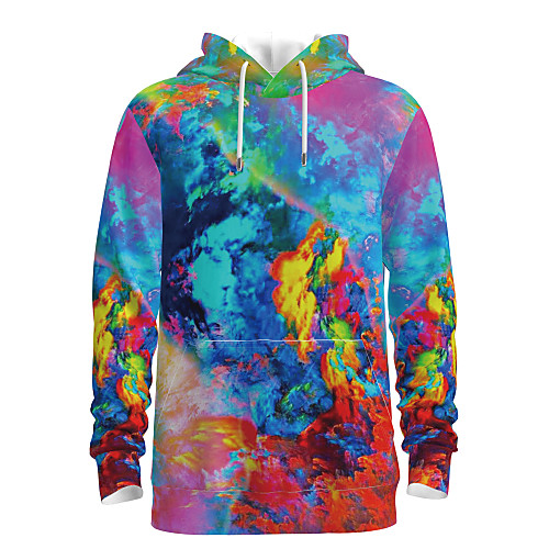 

Men's Daily Pullover Hoodie Sweatshirt 3D Graphic Hooded Basic Hoodies Sweatshirts Long Sleeve Rainbow