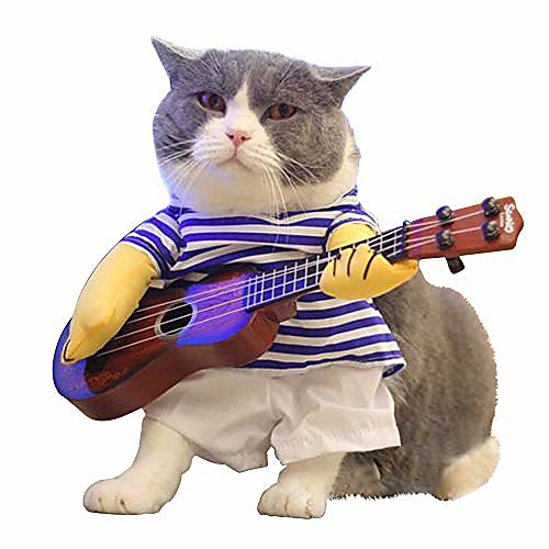 

pet guitar costume - dog costume funny cat clothes dogs cats super funny crazy guitarist style pet clothes best gift for halloween christmas birthday cosplay party weekend parties (xl)