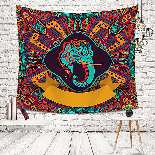 

Wall Tapestry Art Decor Blanket Curtain Picnic Tablecloth Hanging Home Bedroom Living Room Dorm Decoration Polyester Elephant Color Pattern