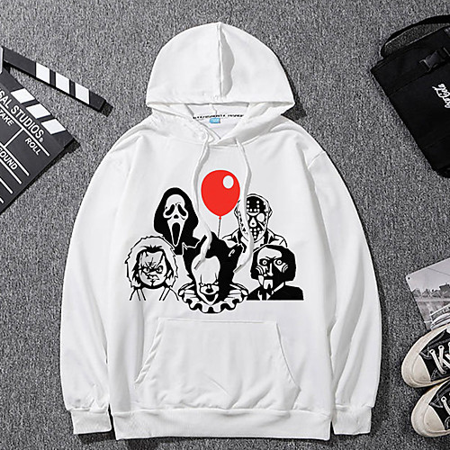 

Women's Pullover Hoodie Sweatshirt Graphic Skull Party Halloween Other Prints Basic Halloween Hoodies Sweatshirts White Black
