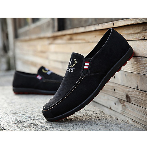 

Men's Loafers & Slip-Ons Casual Daily Cotton Wear Proof Black Blue Fall Spring