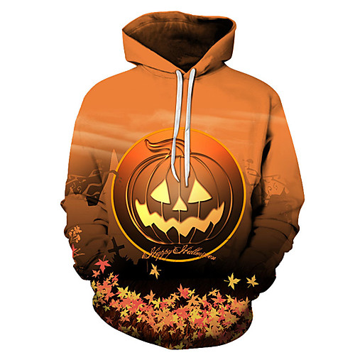 

Men's Pullover Hoodie Sweatshirt Graphic Halloween Daily 3D Print Basic Casual Hoodies Sweatshirts Yellow