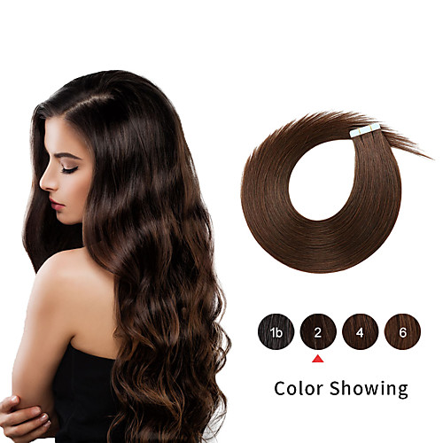 

Tapes Hair Extensions Remy Human Hair 20pcs Pack Straight Hair Extensions