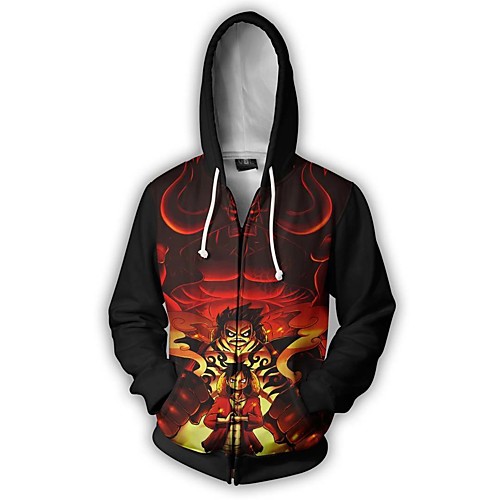 

Inspired by One Piece Monkey D. Luffy Cosplay Costume Hoodie Terylene Graphic Printing Hoodie For Women's / Men's