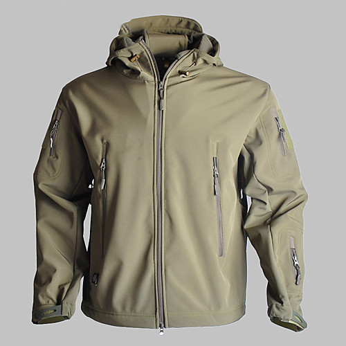 

Men's Hunting Jacket Outdoor Thermal Warm Waterproof Windproof Breathable Fall Spring Summer Camo Coat Top Cotton Camping / Hiking Hunting Fishing Green / Black Camouflage Blue Black