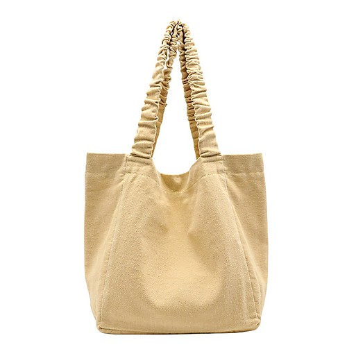 

Women's Bags Polyester Linen Tote Shopper Bag City Shopping Outdoor 2021 Handbags White Black Yellow Khaki