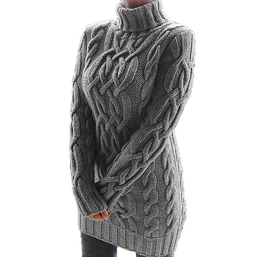

Women's Sweater Jumper Dress Short Mini Dress White Black Purple Khaki Gray Long Sleeve Solid Color Fall Winter Shirt Collar Vintage 2021 S M L XL