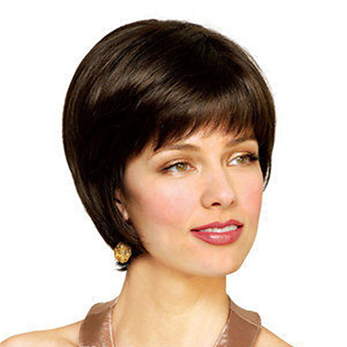 

Synthetic Wig Straight Asymmetrical With Bangs Wig Blonde Short Light Brown Dark Brown Blonde Synthetic Hair Women's Fashionable Design Exquisite Blonde Dark Brown