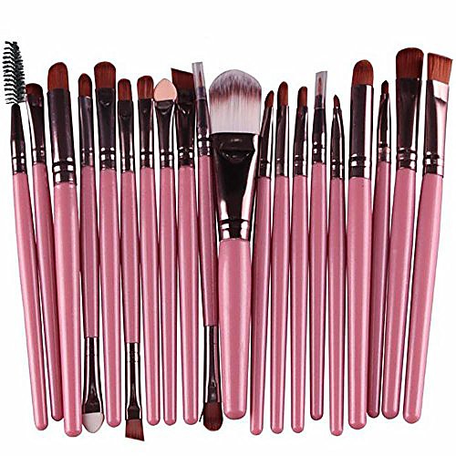 

make up brush set, 20 pcs makeup brush set tools make-up toiletry kit wool (pink)