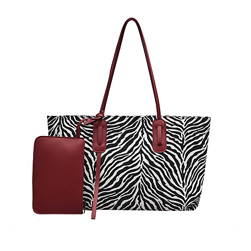 

Women's Bags PU Leather Top Handle Bag 2 Pieces Purse Set Pattern / Print Zipper Daily Bag Sets Handbags Baguette Bag Black Red