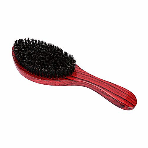 

boar soft bristle hair wave brush, wooden soft boar bristles, barber duster brush & cleaning brush,hair brush, man's beard brush (red)