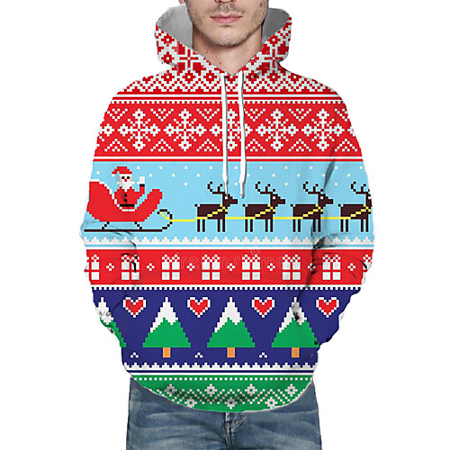 

Men's Pullover Hoodie Sweatshirt Print Graphic 3D Christmas Daily 3D Print 3D Print Christmas Hoodies Sweatshirts Red