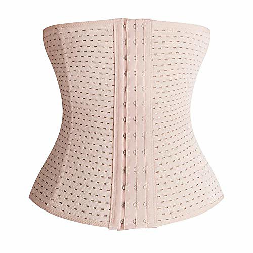 

womens waist trainer elastic underbust corset cincher for weight loss slimmer belt body shaper boned waist trimmer blush xl