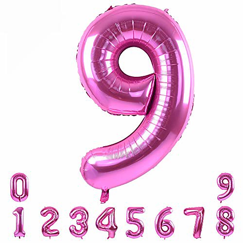 

40 inch pink large numbers balloons 0-9,number 9 digit helium balloons,foil mylar big number balloons for birthday party supplies decorations