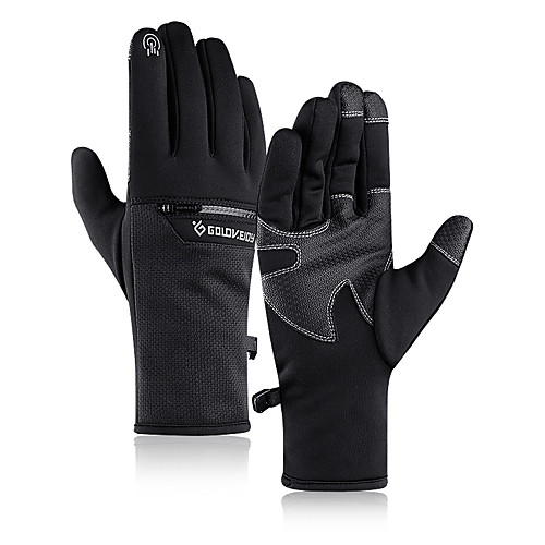 

Winter Bike Gloves / Cycling Gloves Touch Gloves Anti-Slip Waterproof Windproof Warm Full Finger Gloves Sports Gloves Fleece Black Grey Dark Navy for Adults' Outdoor Exercise Cycling / Bike
