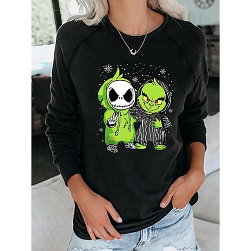 

Women's Pullover Sweatshirt Graphic Halloween Halloween Hoodies Sweatshirts Black