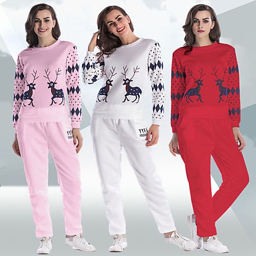 

Women's 2 Piece Tracksuit Street Athleisure Long Sleeve 2pcs Winter Cotton Thermal Warm Moisture Wicking Soft Fitness Gym Workout Running Jogging Training Sportswear Christmas Outfit Set Clothing Suit