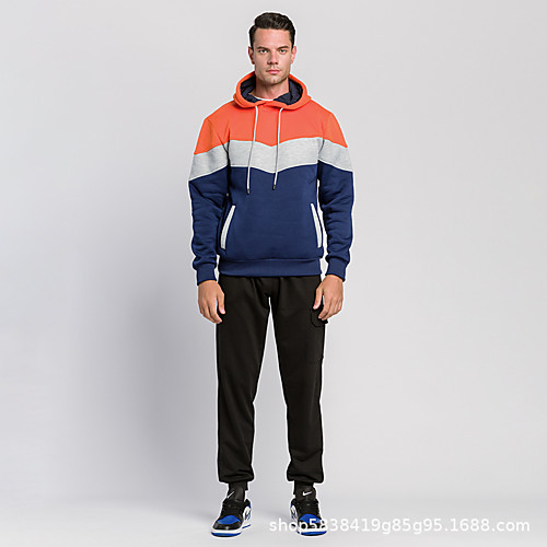 

Men's Pullover Hoodie Sweatshirt Color Block Hooded Daily non-printing Casual Hoodies Sweatshirts Long Sleeve White Red Yellow