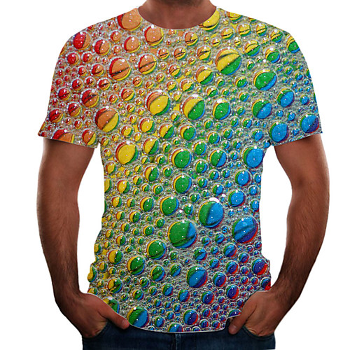 

Men's T shirt Rainbow Graphic Beer Short Sleeve Daily Tops Basic Elegant Rainbow