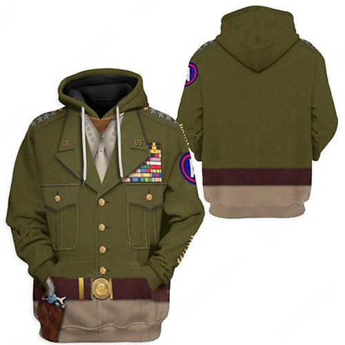 

Inspired by Historical Figure George Smith Patton Cosplay Costume Hoodie Terylene Graphic Printing Hoodie For Women's / Men's