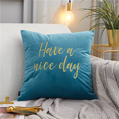 

Classic Letter Embroidery Simple Style Pillow Case Cover Home Office Fashion Pillow Case Cover Living Room Bedroom Sofa Cushion Cover