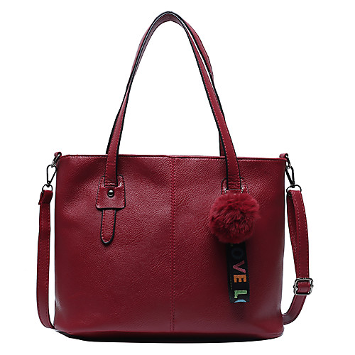 

Women's Bags PU Leather Tote Top Handle Bag Zipper Daily Bag Sets Handbags Black Blue Red