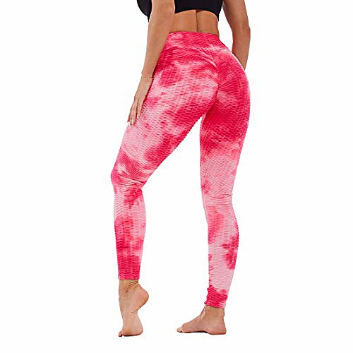 

tie-dye high waist yoga pants for womens scrunch butt textured leggings workout sport gym yoga tights