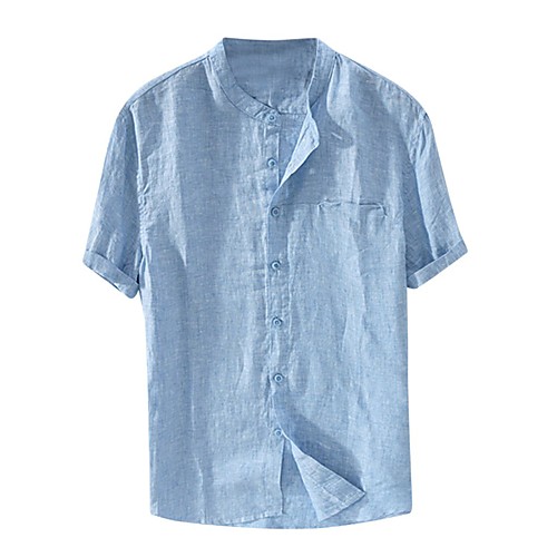 

Men's Shirt non-printing Solid Colored Short Sleeve Daily Tops Streetwear White Black Dark Gray