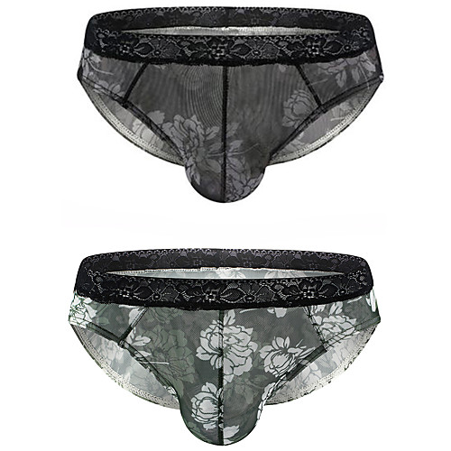 

Men's 2 Piece Basic Briefs Underwear - Normal Low Waist Multi color M L XL