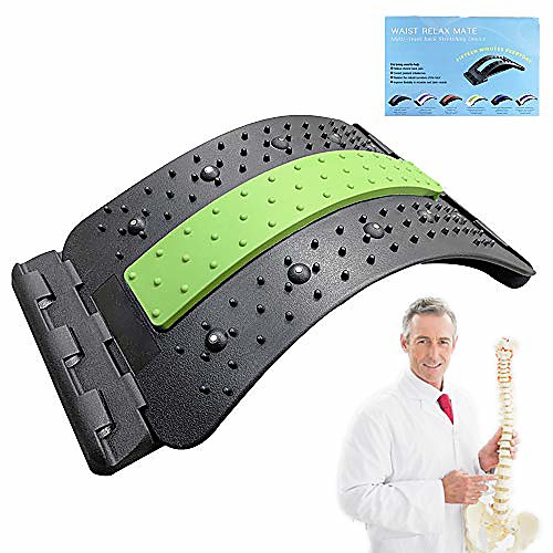 

back stretcher, lumbar back pain relief device,adjustable back massager posture corrector back stretching treatment for herniated disc, sciatica, scoliosis, lower and upper back stretcher support