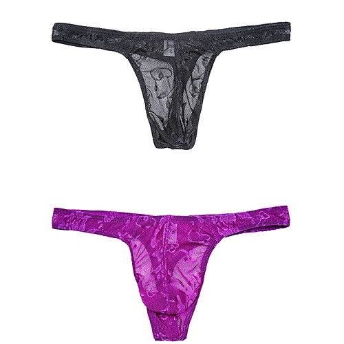 

Men's 2 Piece Basic G-string Underwear - Normal Low Waist Multi color M L XL