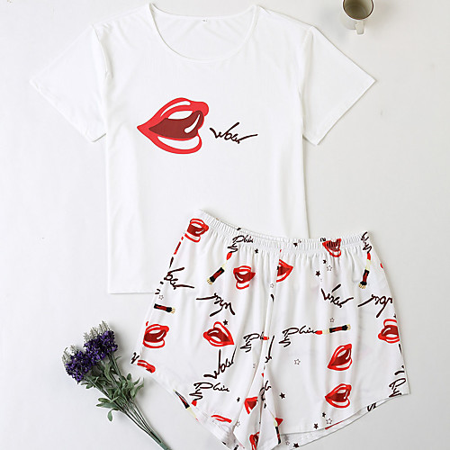 

Women's Home Polyester Loungewear Graphic XL White