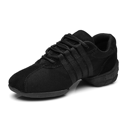 

Women's Dance Sneakers Modern Shoes Practice Trainning Dance Shoes Sneaker Splicing Thick Heel Black / Gold Black / Red Black Lace-up