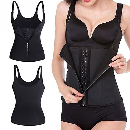 

Neoprene Tank Top Waist Trainer Corset Vest Hot Sweat Workout Tank Top Slimming Vest Sports Polyester Neoprene Gym Workout Exercise & Fitness Running Zipper Tummy Control Slimming Weight Loss For