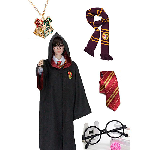 

Cosplay Magic Harry Gryffin d'or Slytherin Unisex Movie Cosplay Movie / TV Theme Costumes Red / black Cloak Glasses Necklace Halloween Masquerade Cotton Alloy Metal Cotton Polyester / Scarf / Tie