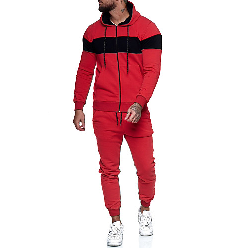 

Men's 2 Piece Full Zip Tracksuit Sweatsuit Street Casual Long Sleeve 2pcs Winter Cotton Breathable Soft Fitness Gym Workout Running Jogging Training Sportswear Outfit Set Clothing Suit Jacket White