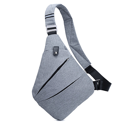 

Men's Bags Oxford Cloth Sling Shoulder Bag Chest Bag Zipper Daily Outdoor 2021 MessengerBag Black Light Gray Dark Blue