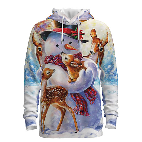 

Men's Pullover Hoodie Sweatshirt Graphic 3D Reindeer Hooded Christmas Daily 3D Print Christmas Hoodies Sweatshirts Long Sleeve Purple