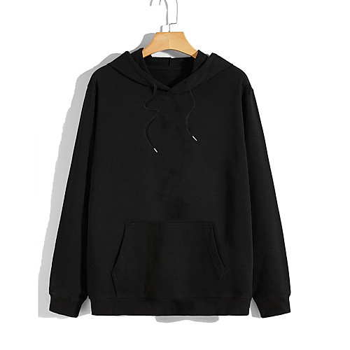 

Men's Pullover Hoodie Sweatshirt Solid Color Basic Hoodies Sweatshirts Black Wine